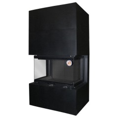 Готовый дровяной каминокомплект ЭКОКАМИН РОДОС 800 черный шамот