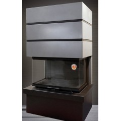 Готовый дровяной каминокомплект ЭКОКАМИН РОДОС 800 черный шамот