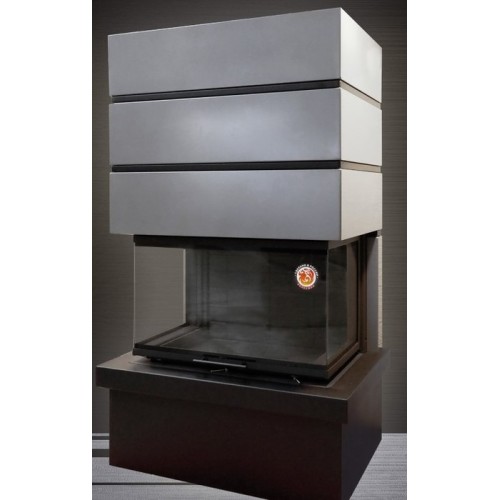 Готовый дровяной каминокомплект ЭКОКАМИН РОДОС 800 черный шамот 