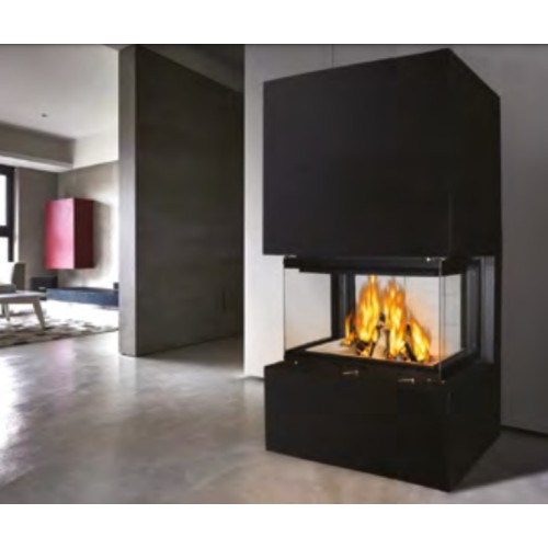 Готовый дровяной каминокомплект ЭКОКАМИН РОДОС 800 черный шамот 