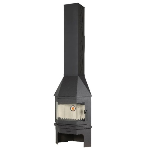 Дровяная печь ЭКОКАМИН УГЛОВОЙ МЮНХЕН ЧЕРНЫЙ 
