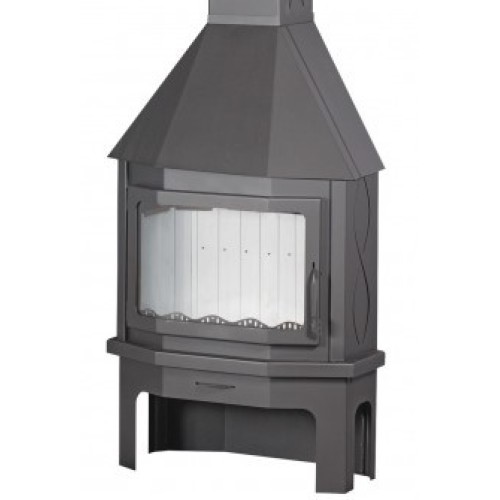 Дровяная печь ЭКОКАМИН УГЛОВОЙ МЮНХЕН ГРАФИТ РКN 176 