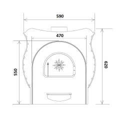 Дровяная печь Царь печи "Елисей Декор" (8мм)