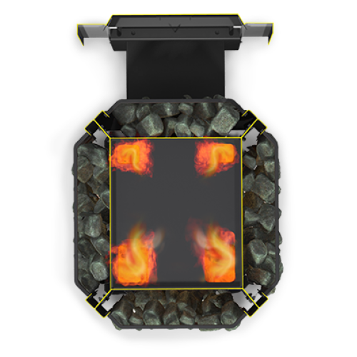 Дровяная печь Ермак 20 Сетка-Премиум Чугун BLACK 