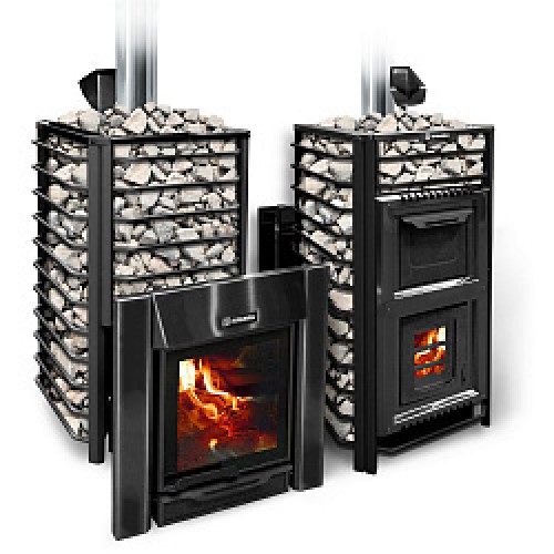 Дровяная печь Ермак 20 Сетка-Премиум Чугун BLACK 