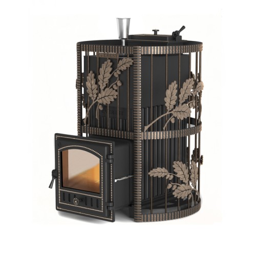 Дровяная печь Эверест Ковка 24 (280) закрытая каменка 