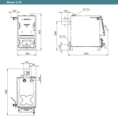 Котел твердотопливный ZOTA Master-X 20