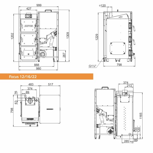 Котел автоматический ZOTA Focus 22