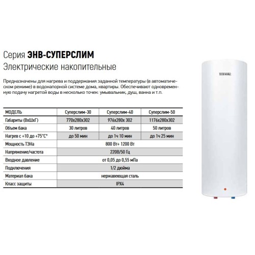 ТЕПЛОКС СУПЕРСЛИМ ЭНВ-СУПЕРСЛИМ-30