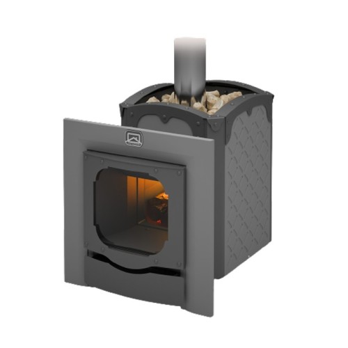 Дровяная печь Теплодар БЫЛИНА-12 Ч Панорама (1.1) (+ дверь БЫЛИНА 16