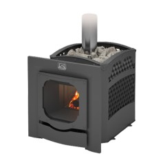 Дровяная печь Теплодар БЫЛИНА-СЕТКА-12Ч Панорама (+ дверь БЫЛИНА 16"/обрамление)