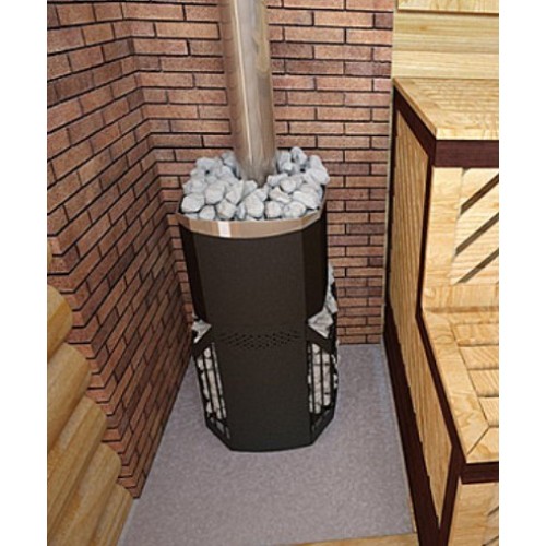 Дровяная печь Теплодар РУСЬ-СЕТКА-12 Л Панорама (+ дверь 16