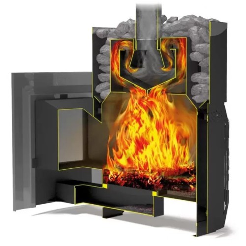 Дровяная печь Теплодар РУСЬ-СЕТКА-18 Л Панорама (без двери 16
