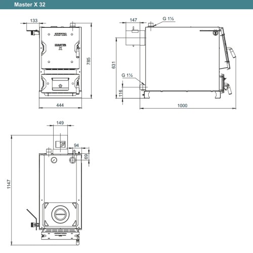 Котел твердотопливный ZOTA Master-X 32П