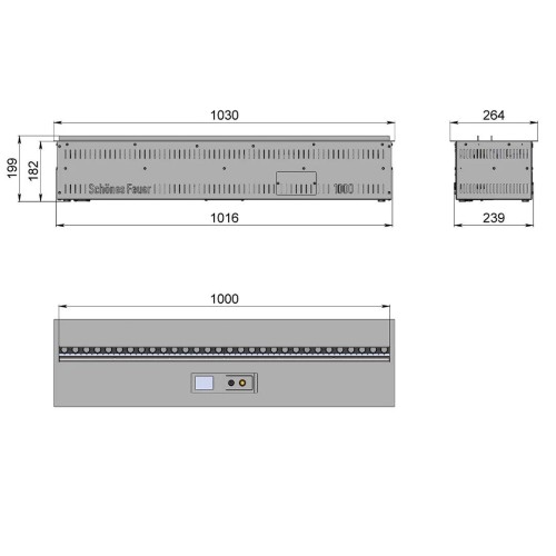 Встраиваемый электрический 3D-камин FireLine 1000 RGB